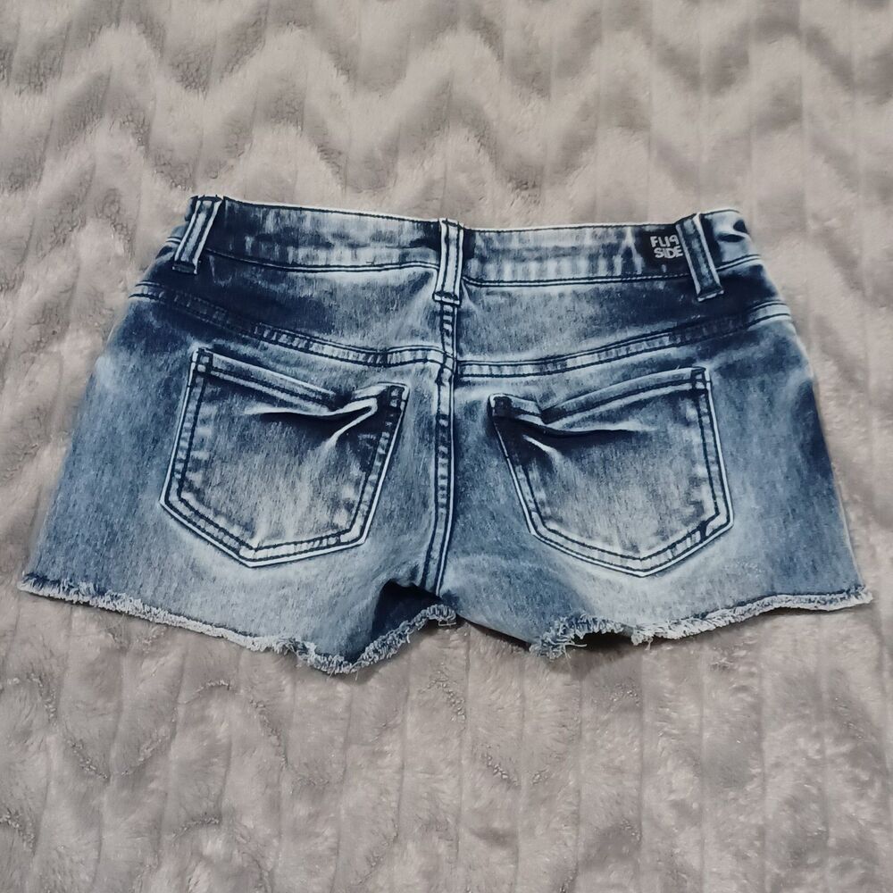 Flipside Womens Juniors Size 1 Jean Camo Reversible Denim Shorts - Picture 7 of 7